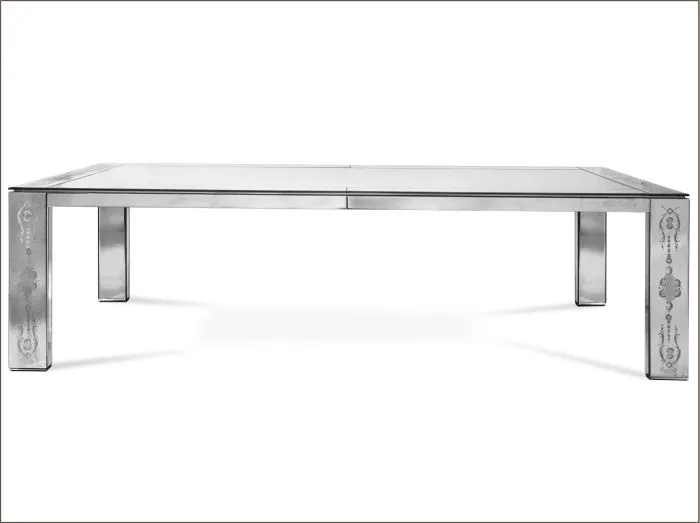 Modern Engraved Venetian Glass Dining Table