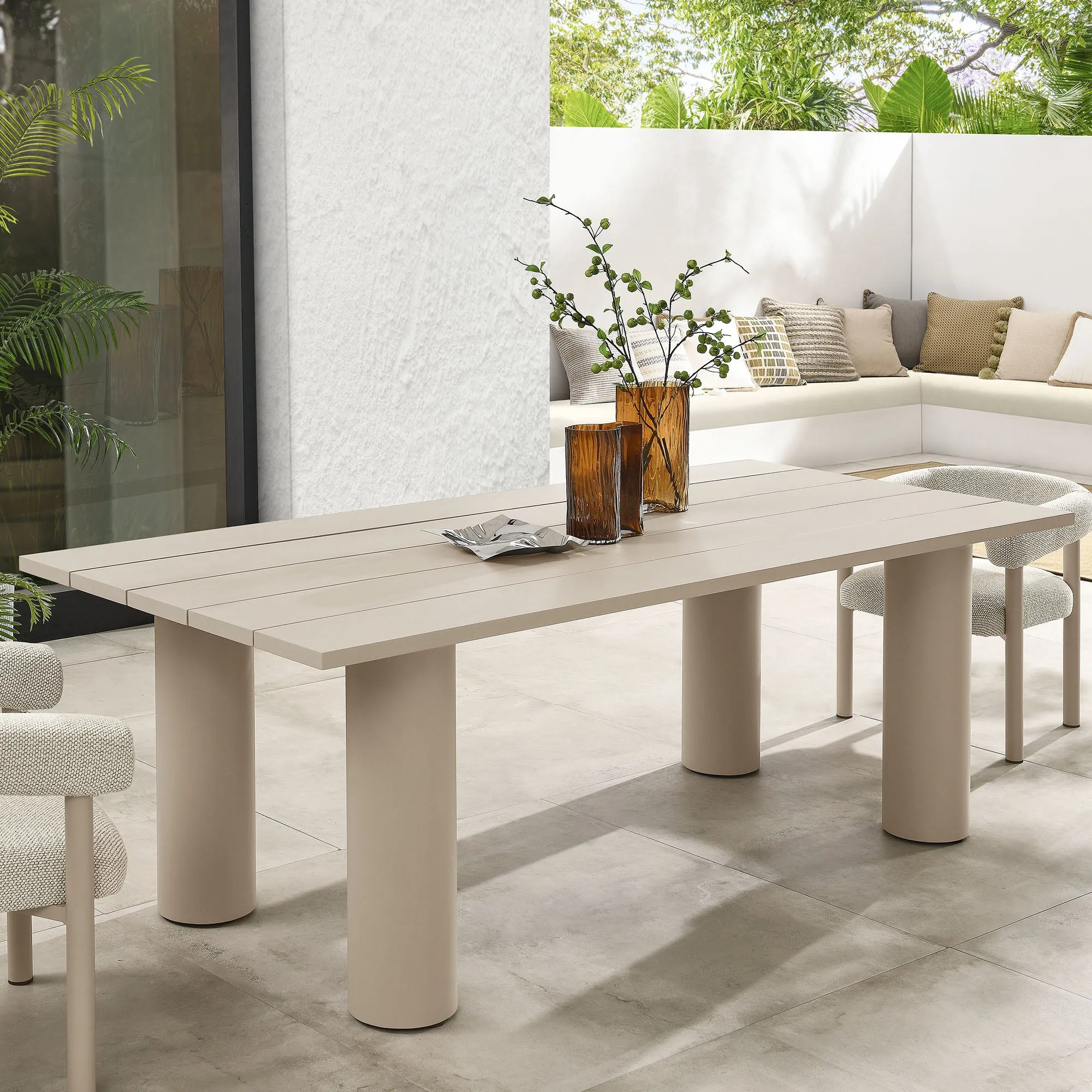 Nautica Outdoor Patio 87" Rectangular Aluminum Dining Table by Modway