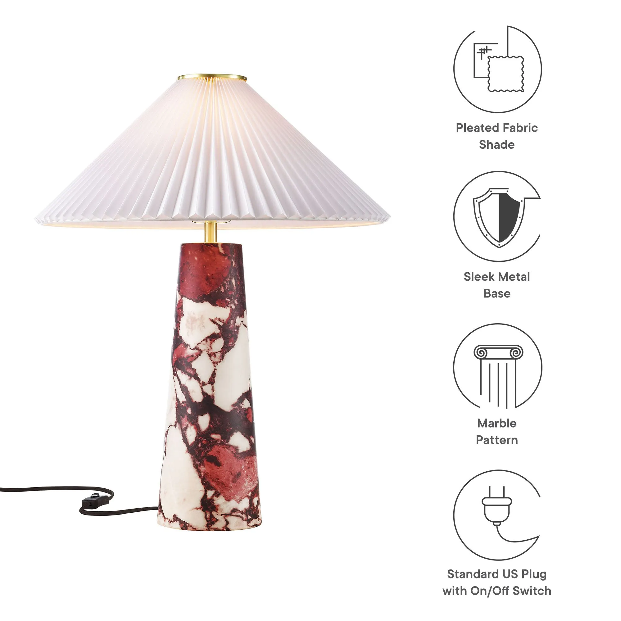 Nera Marble Table Lamp by Modway