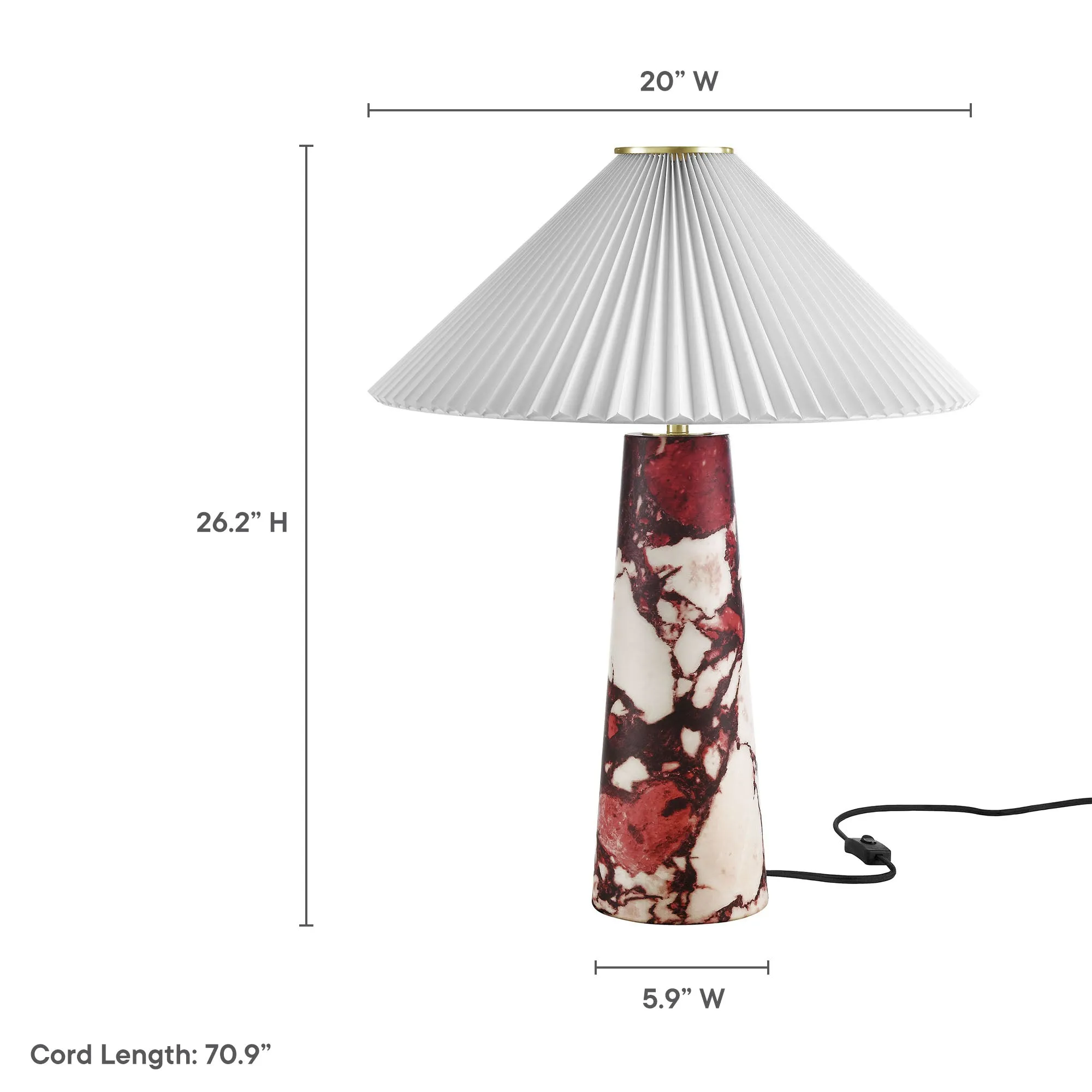 Nera Marble Table Lamp by Modway