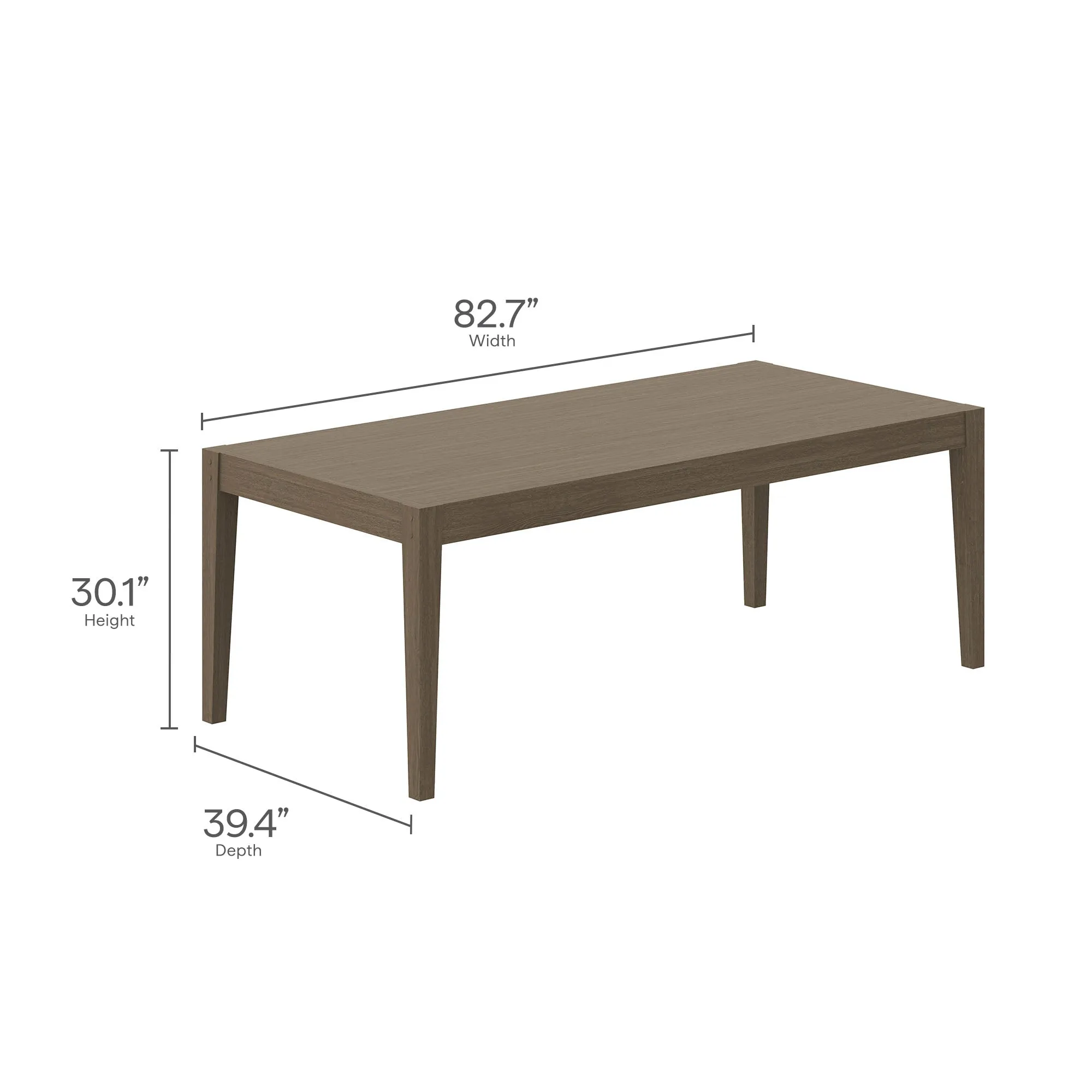 Northlake 83" Rectangular Outdoor Patio Teak Dining Table by Modway
