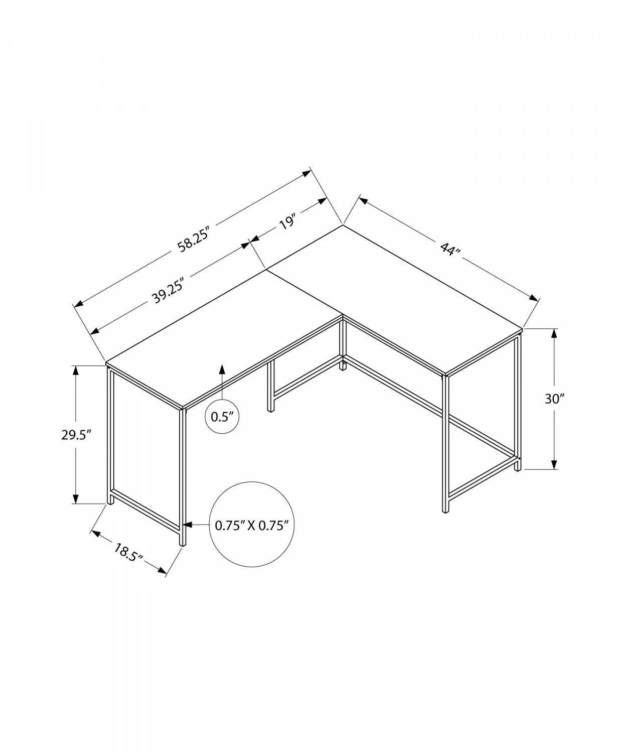 Oryn Desk - Grey