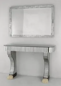 Parisian Art Deco-Style Console Table With Venetian Mirror