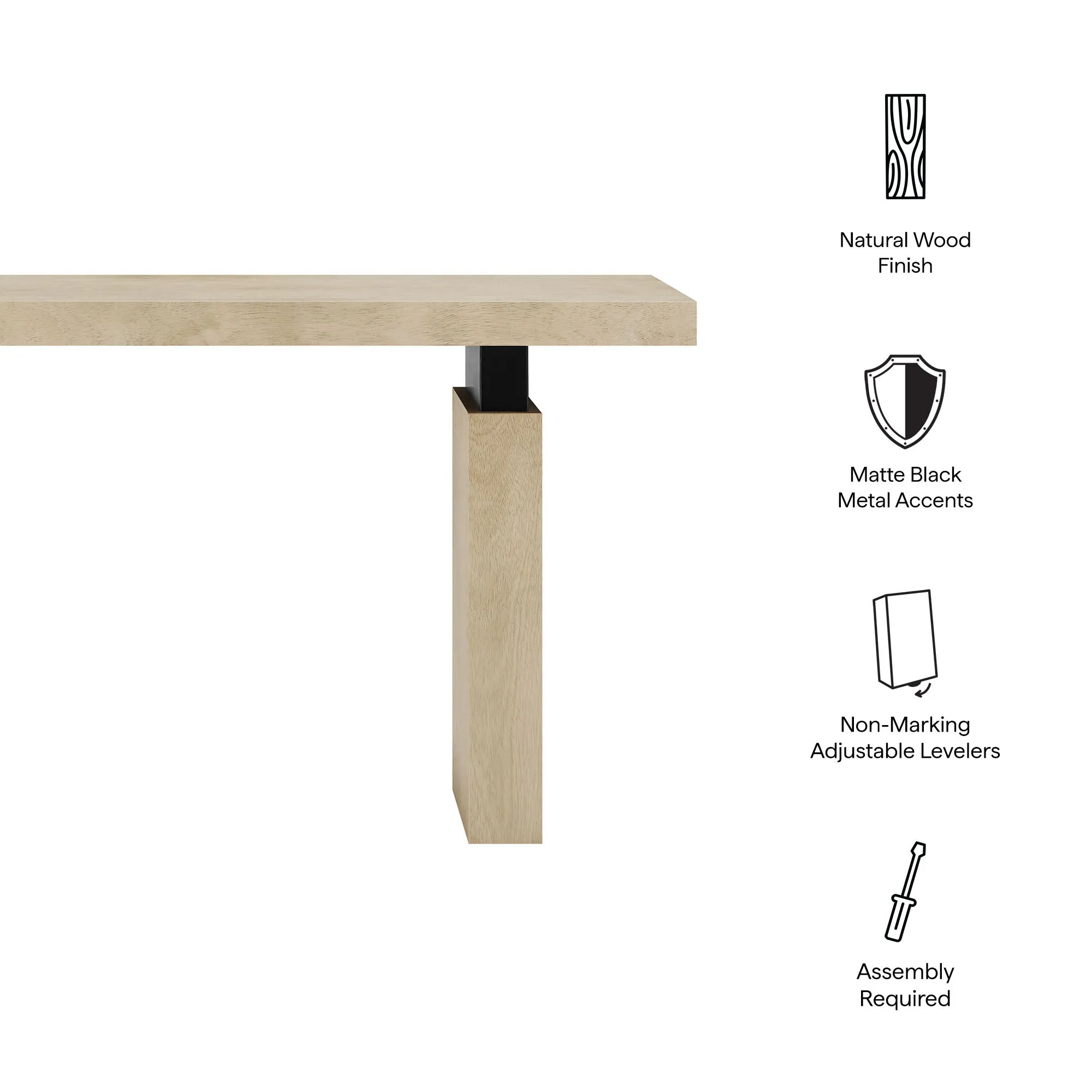 Piston 52" Rectangular Wood Console Table by Modway