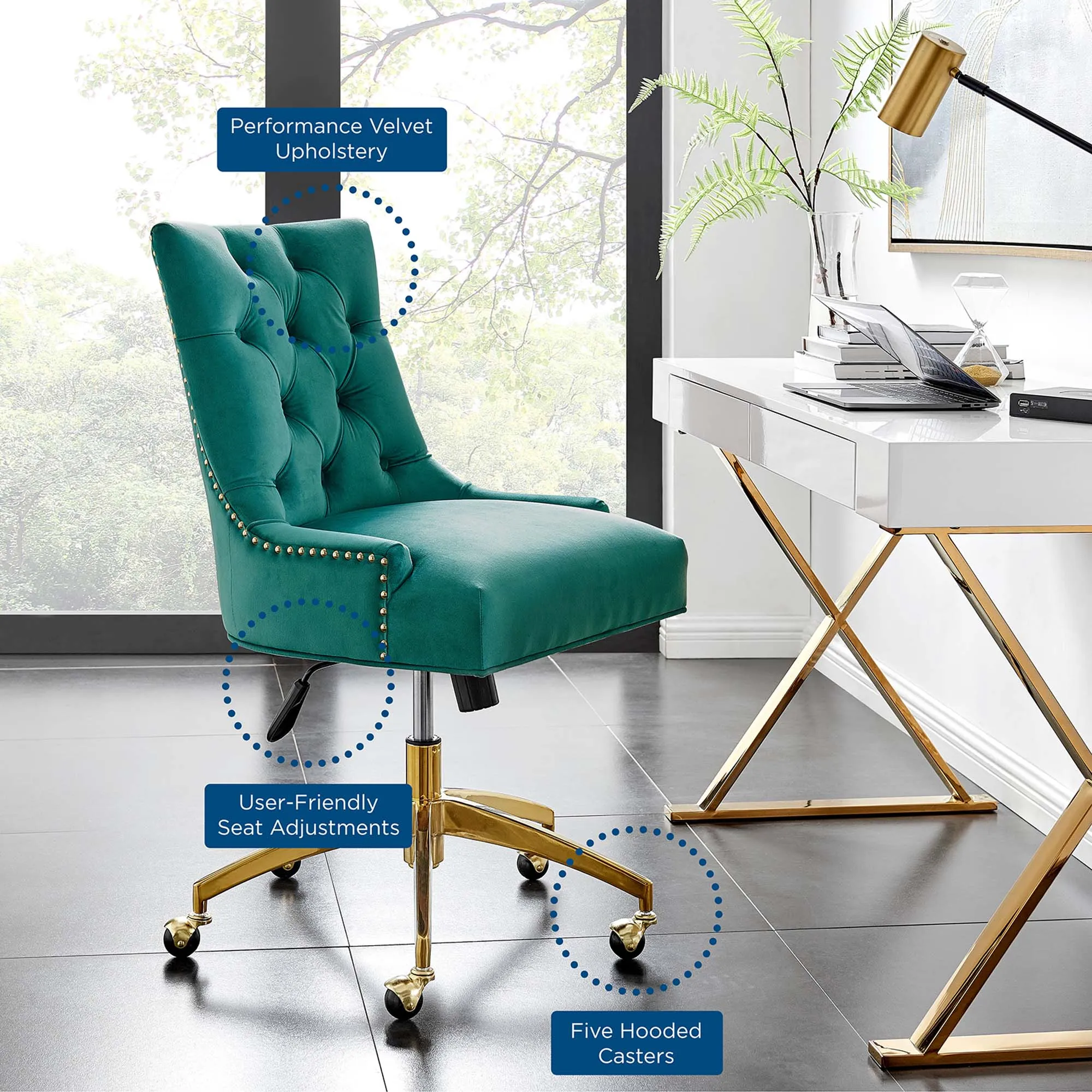 Regent Tufted Performance Velvet Office Chair by Modway