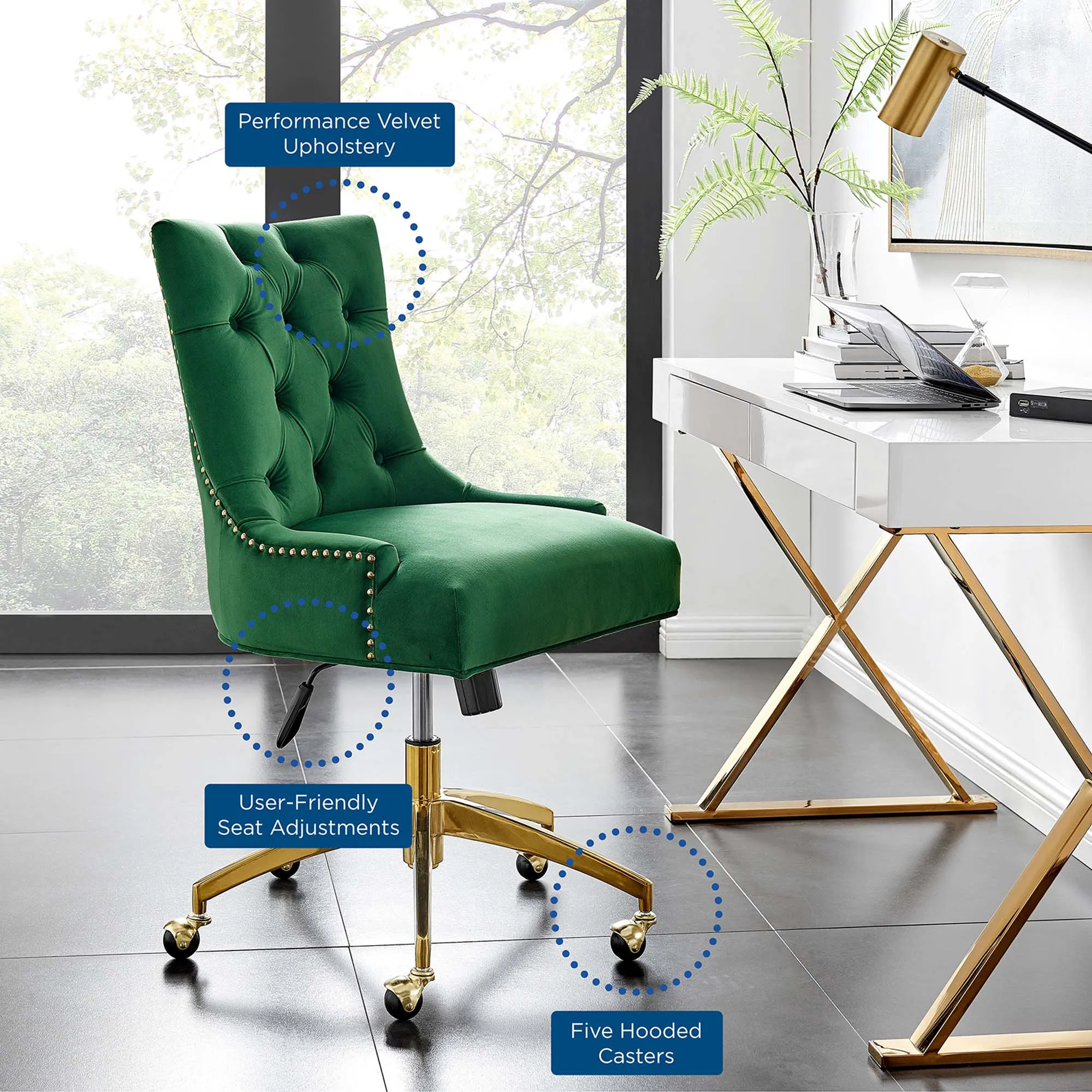 Regent Tufted Performance Velvet Office Chair by Modway