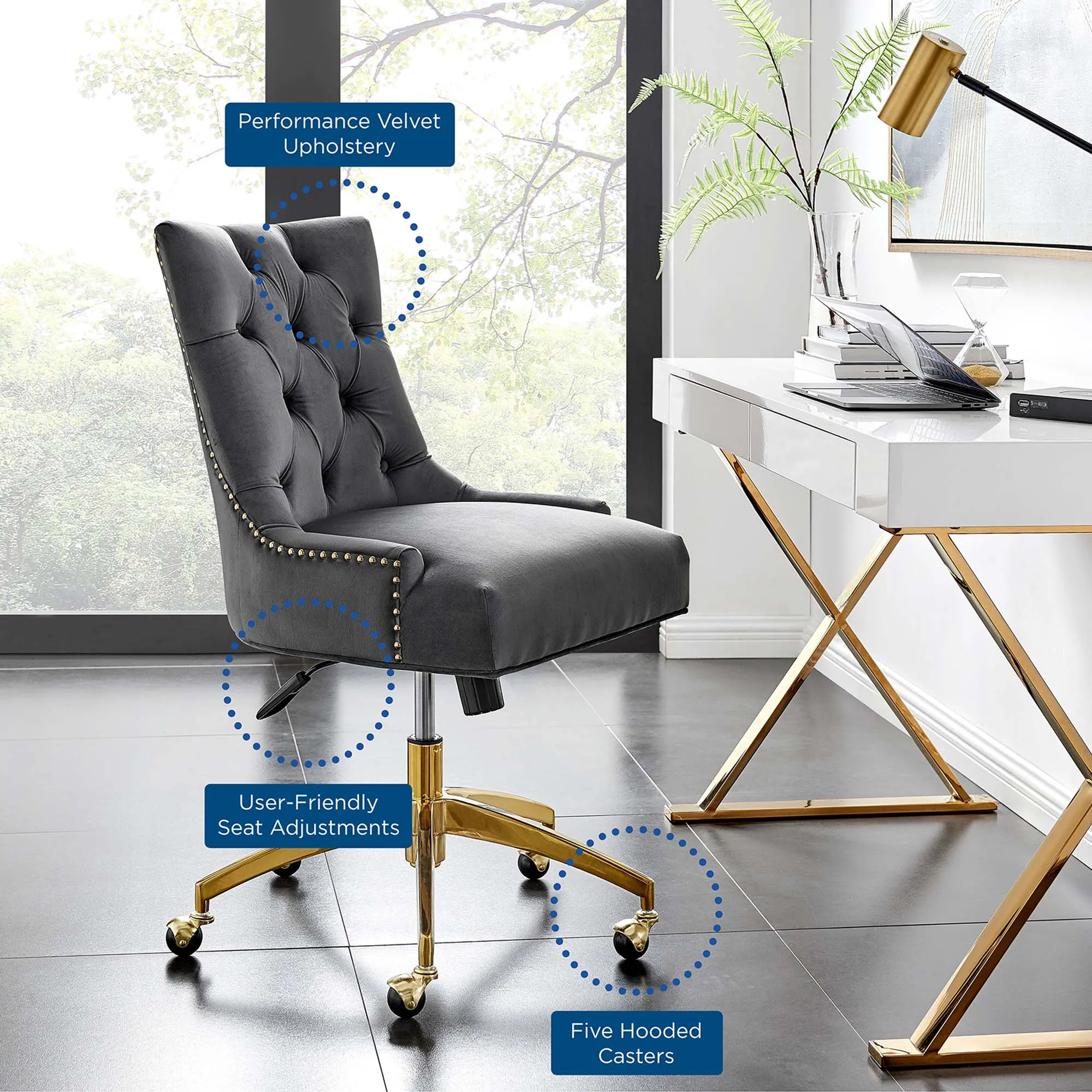 Regent Tufted Performance Velvet Office Chair by Modway