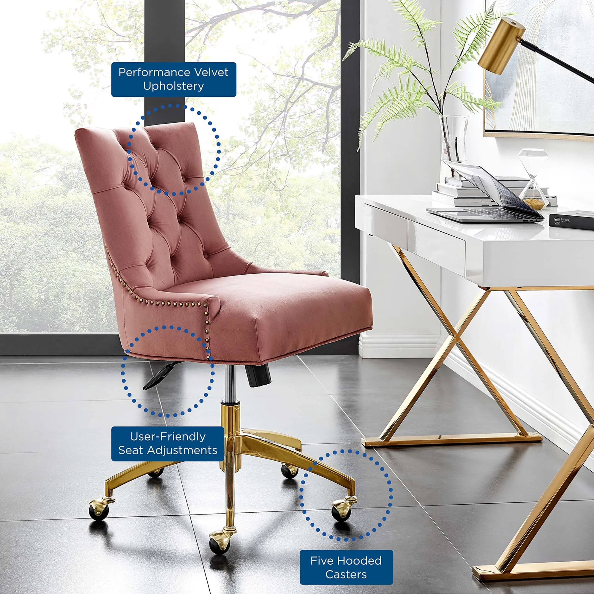 Regent Tufted Performance Velvet Office Chair by Modway