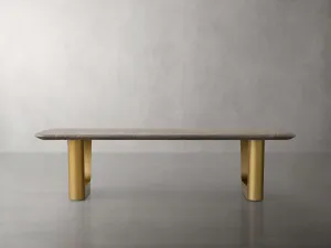 Saint Germain 72" Stone Coffee Table with Rennes Base in Espresso