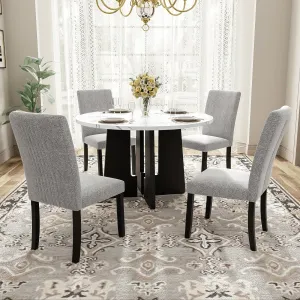 Streamdale 5-Piece Round Dining Set: Chairs & 43" Table