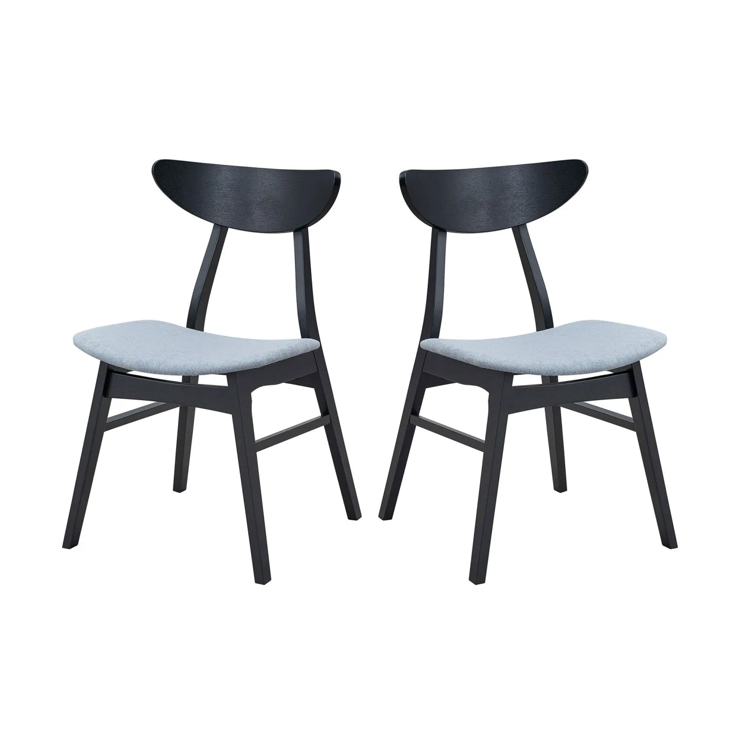 Streamdale Black Round Kitchen Table & 4 Fabric Chairs
