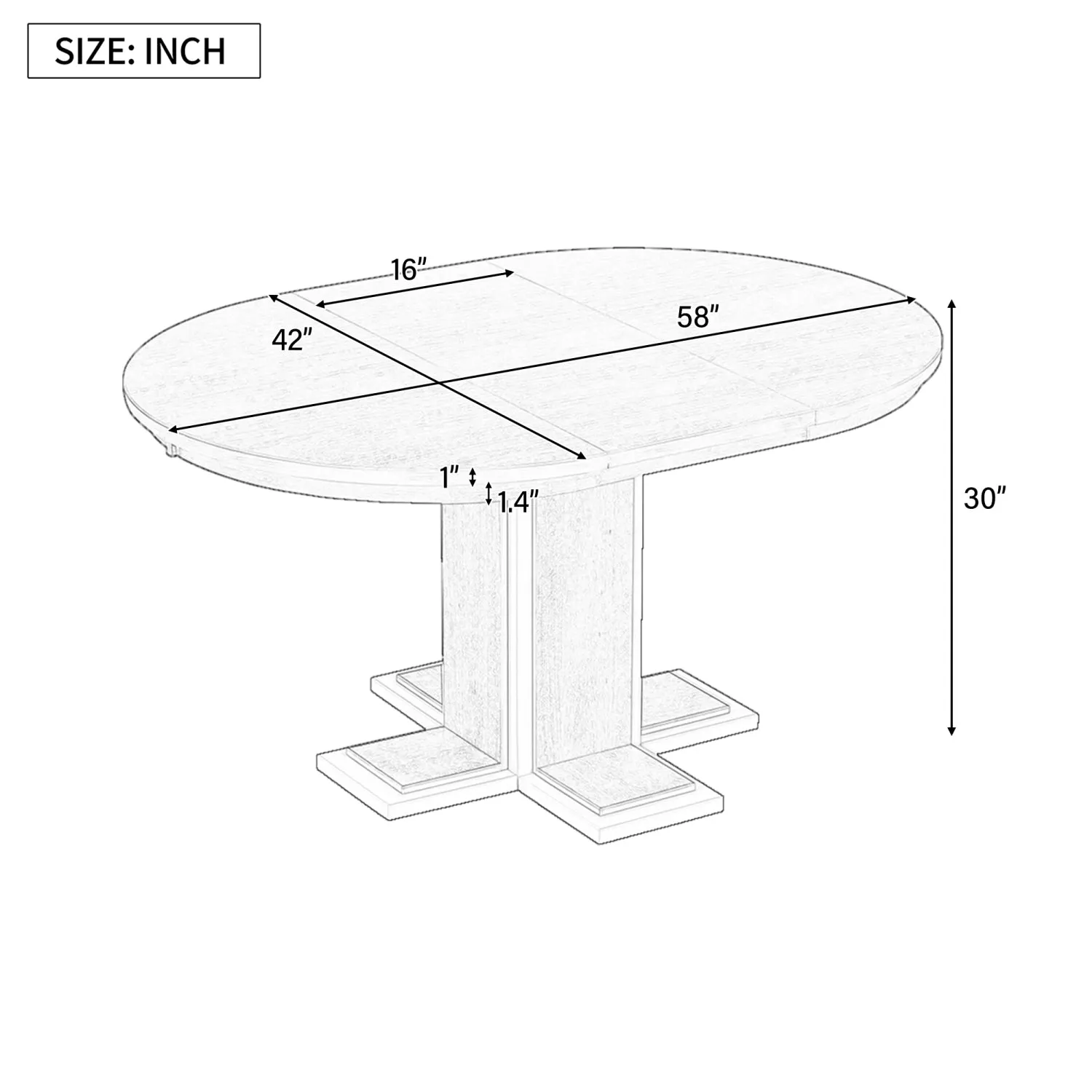 Streamdale Extendable Oval Dining Table, Solid Wood, 42-58"