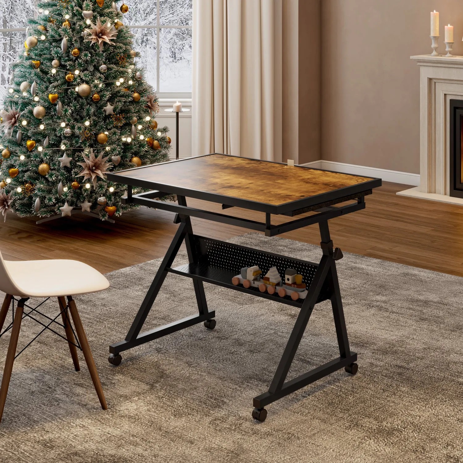 Streamdale Jigsaw Puzzle Table Board 1500pc w/ 4 Drawers (Black)