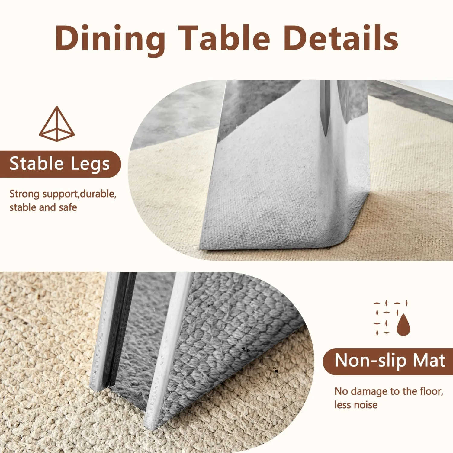 Streamdale Snow Mountain Table & 4 Black PU Chairs