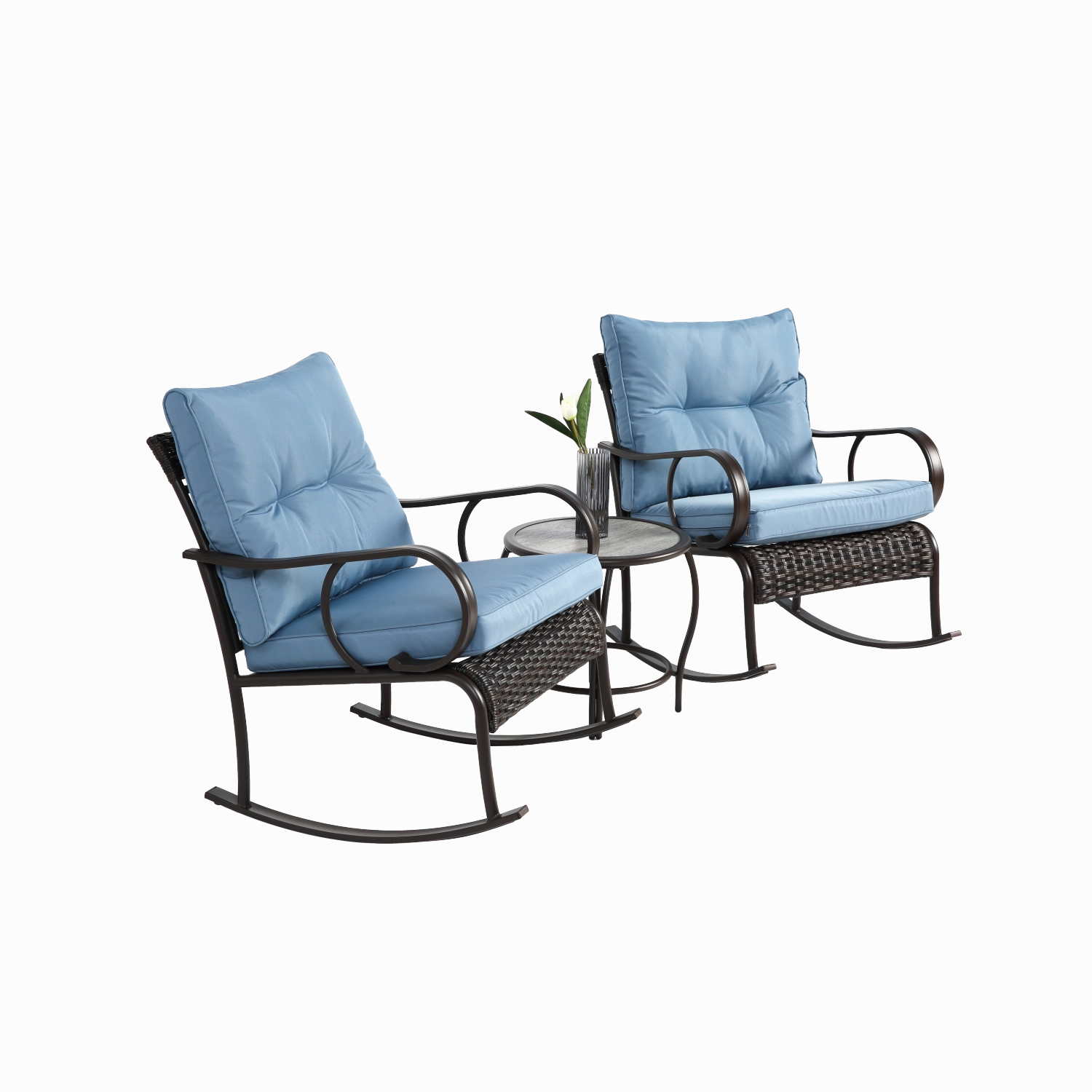 Streamdale 3-Piece Rocking Patio Bistro Set with Coffee Table