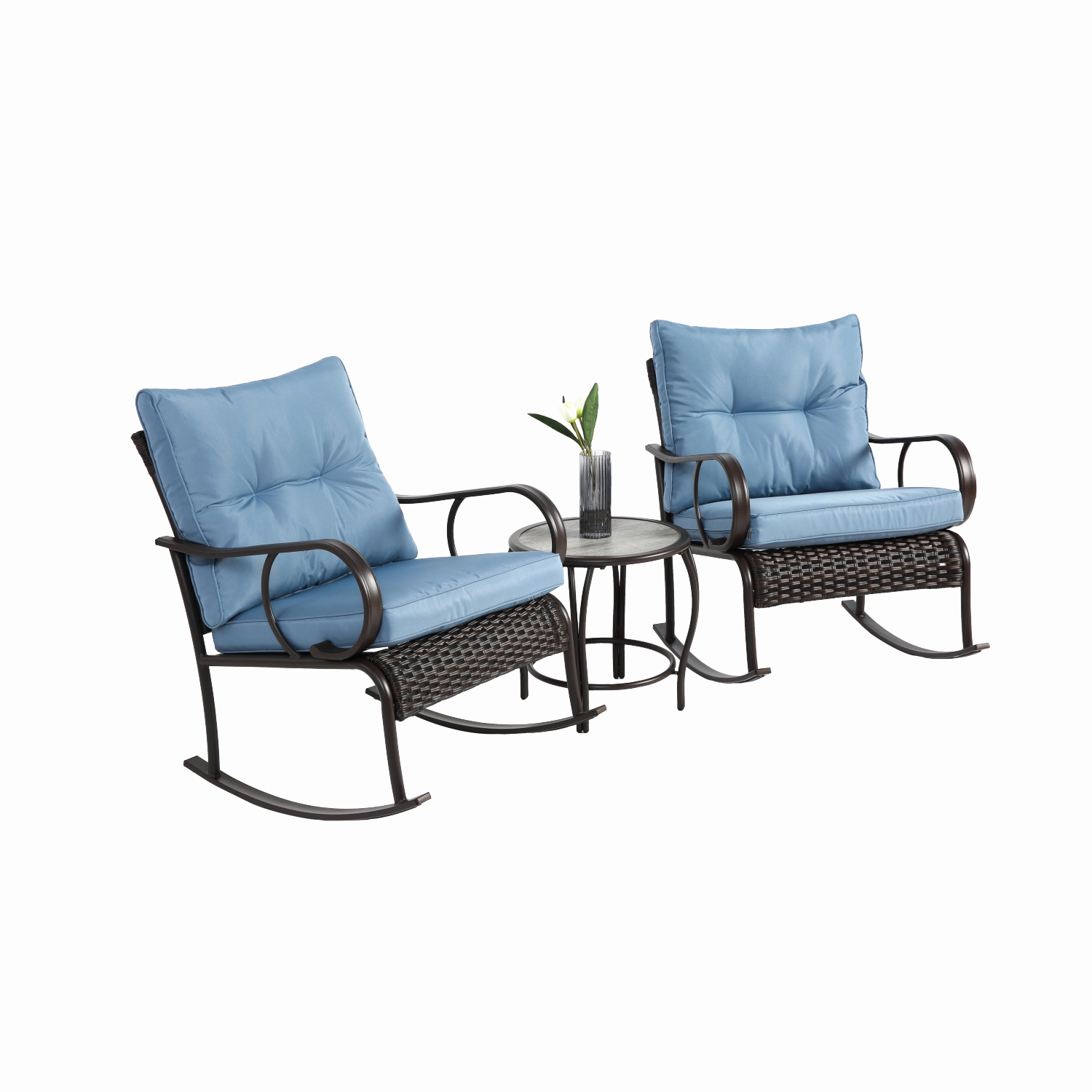 Streamdale 3-Piece Rocking Patio Bistro Set with Coffee Table