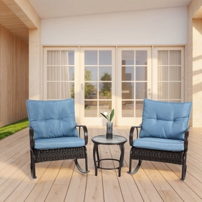 Streamdale 3-Piece Rocking Patio Bistro Set with Coffee Table