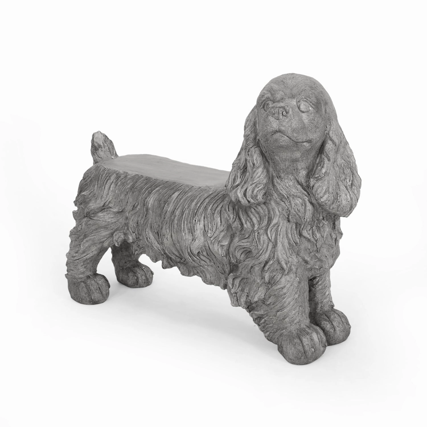 Streamdale Dog Statue Bench - Garden Accent Seating
