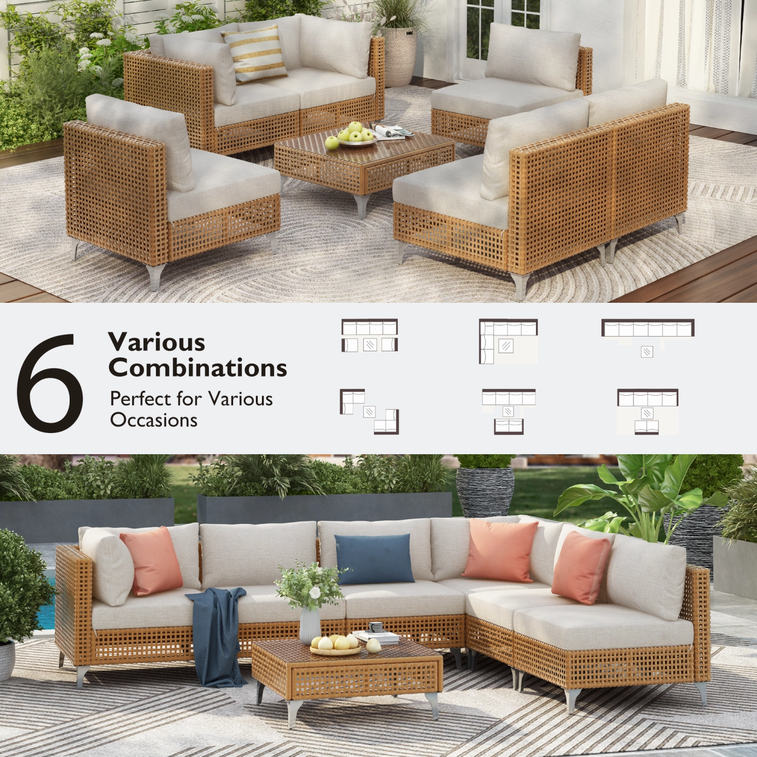 Streamdale Wicker Patio Set, Cushions & Table