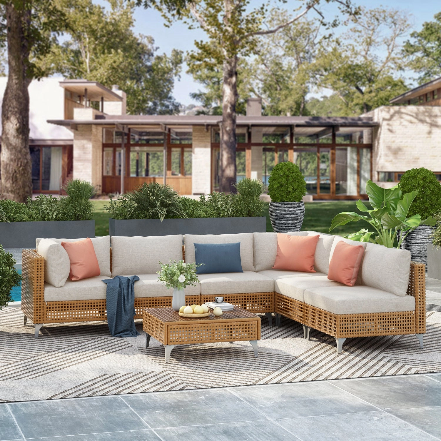 Streamdale Wicker Patio Set, Cushions & Table