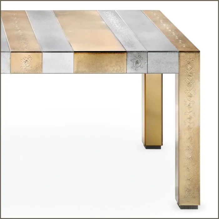 Venetian Glass And Mirror Dining Table With Floral Decorations