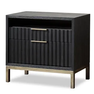 Westmont Nightstand BLACK/BRUSHED STEEL