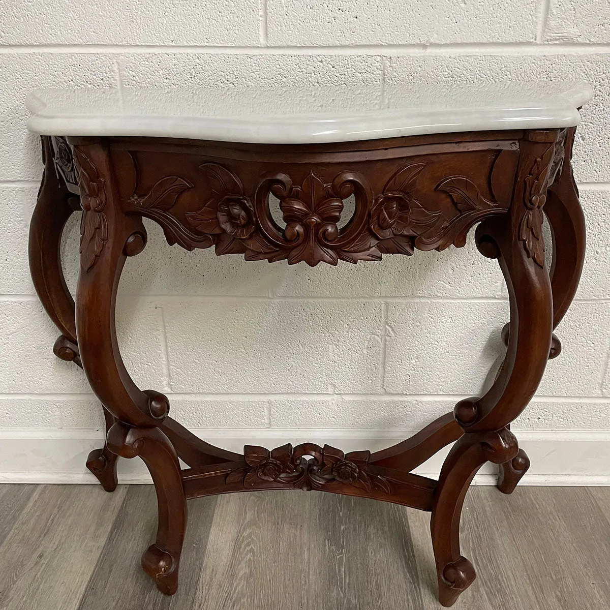 White Marble Top Console