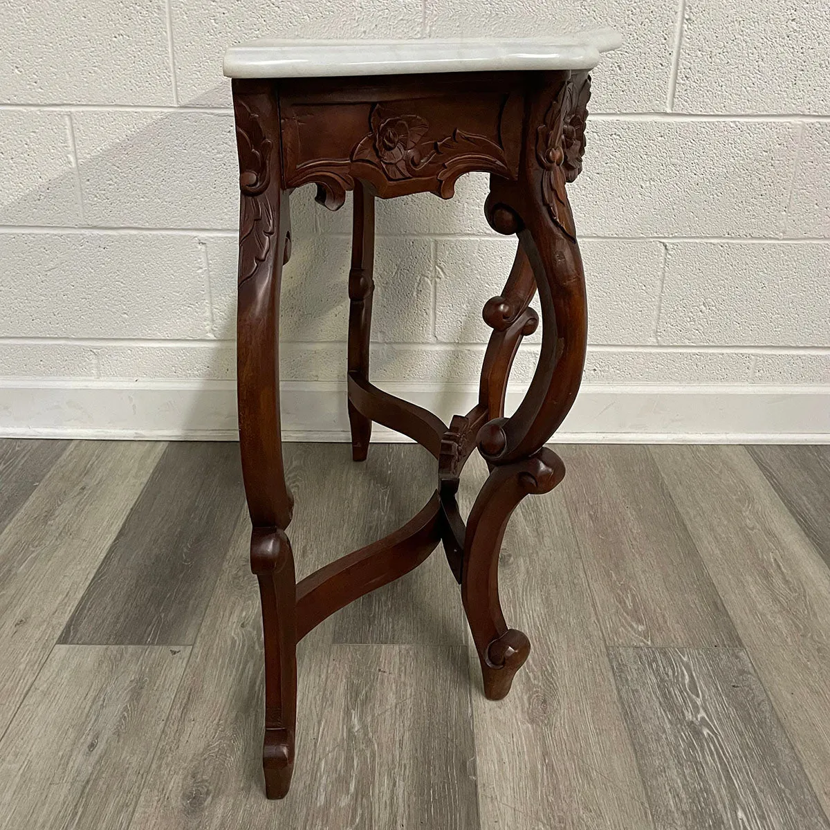 White Marble Top Console