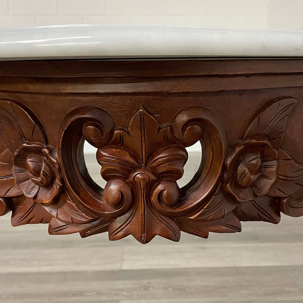 White Marble Top Console