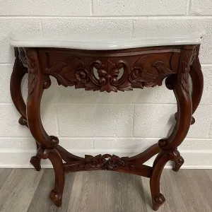 White Marble Top Console