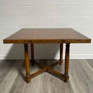 Wood Game Table With Drop Leaves