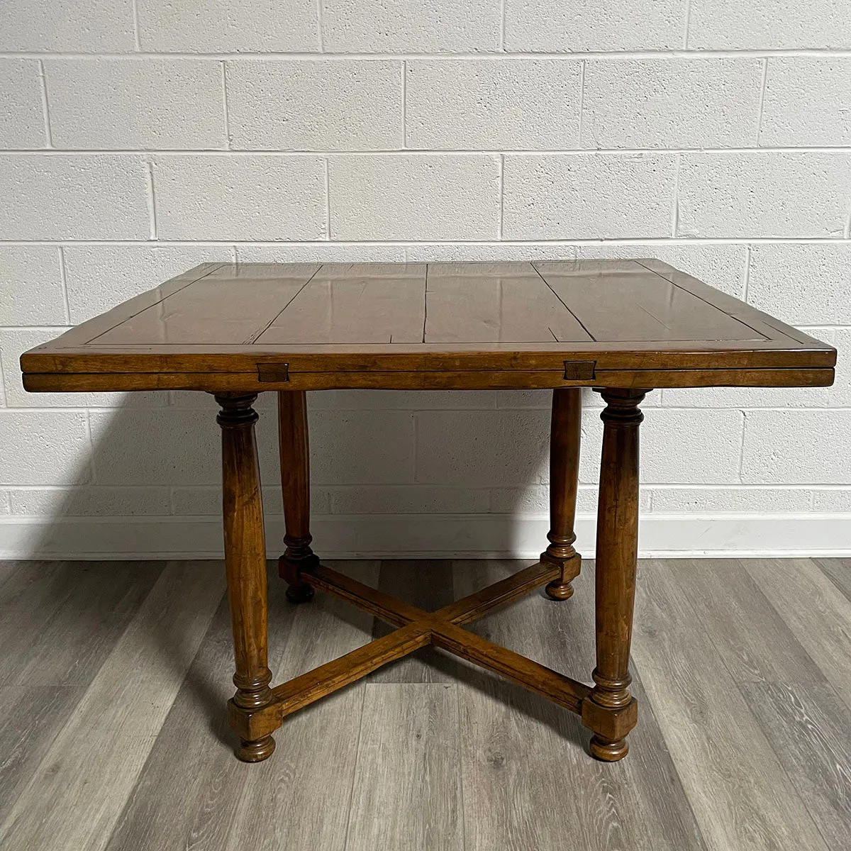 Wood Game Table With Drop Leaves